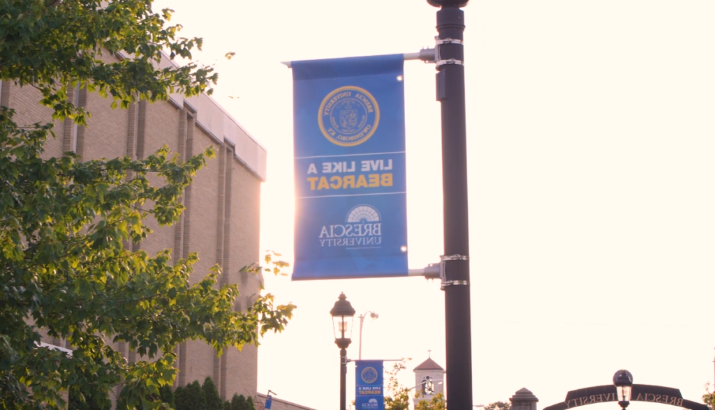 Live Like A Bearcat banner on a light pole.